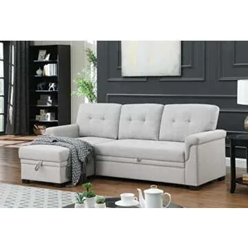 Lilola Home Lucca Sectional Sleeper Sofa with Storage