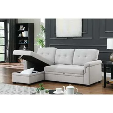 Lilola Home Lucca Sectional Sleeper Sofa with Storage