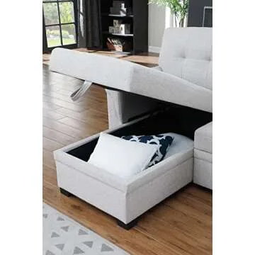 Lilola Home Lucca Sectional Sleeper Sofa with Storage