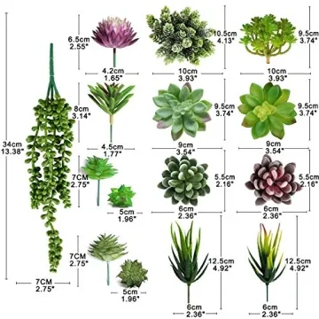 Anoak 16 Pcs Artificial Succulent Plants Set for Decor