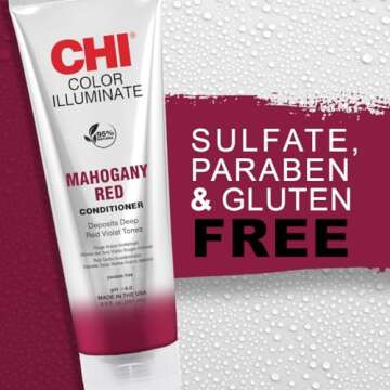 CHI Color Illuminate Conditioner, Helps Maintain Fresh Color In Natural & Color-treated Hair, Sulfate, Paraben, & Cruelty-Free, Mahogany Red, 8.5 Oz