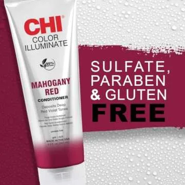 CHI Color Illuminate Conditioner, Helps Maintain Fresh Color In Natural & Color-treated Hair, Sulfate, Paraben, & Cruelty-Free, Mahogany Red, 8.5 Oz