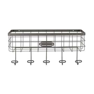 Vintage Wire Basket & Hook Station for Organizing Spaces