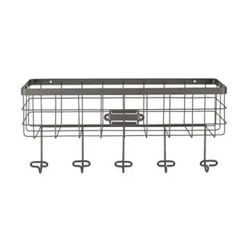 Vintage Wire Basket & Hook Station for Organizing Spaces