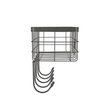 Vintage Wire Basket & Hook Station for Organizing Spaces