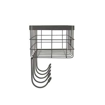 Vintage Wire Basket & Hook Station for Organizing Spaces