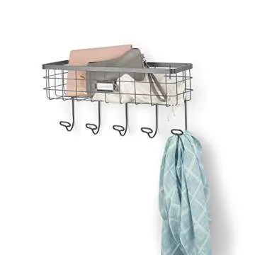 Vintage Wire Basket & Hook Station for Organizing Spaces