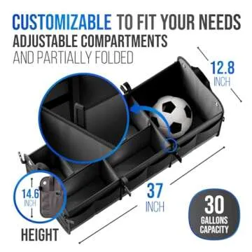 Large Collapsible SUV Trunk Organizer for All Vehicles