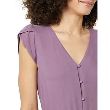 Goodthreads Women's Flutter-Sleeve Peasant Dress, Stylish Comfort