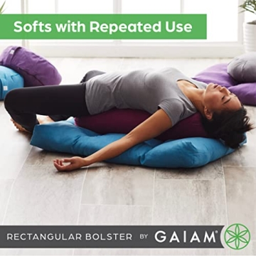 Gaiam Yoga Bolster - Supportive Meditation Pillow for All Levels
