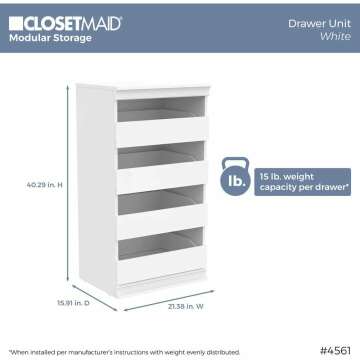 ClosetMaid Modular Storage Unit - 4 Drawers & Stylish Design