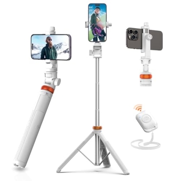 EUCOS 62" Selfie Stick Tripod with Remote - Ultimate Portable Phone Tripod for iPhone Pro Max/Androi...