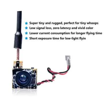 Wolfwhoop WT05 Micro AIO 600TVL Camera Only 3.4g 5.8GHz 25mW FPV Transmitter with Dipole Brass Antenna Combo for FPV Quadcopter Drone