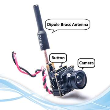 Wolfwhoop WT05 Micro AIO 600TVL Camera Only 3.4g 5.8GHz 25mW FPV Transmitter with Dipole Brass Antenna Combo for FPV Quadcopter Drone