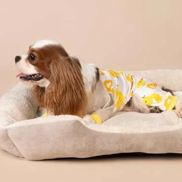 Fitwarm Duck Dog Pajamas, Cute Dog Clothes for Small Dogs Boy Girl, Pet Onesie Clothing, 100% Breathable Cotton, Yellow, Small