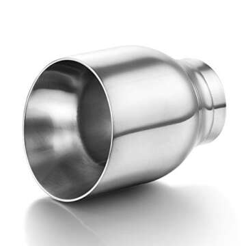 A-KARCK Dual Wall Exhaust Tip 2.5" Inlet Polished Stainless Steel
