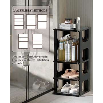 Versatile Shoe Organizer Rack for Small Spaces 5 Tier