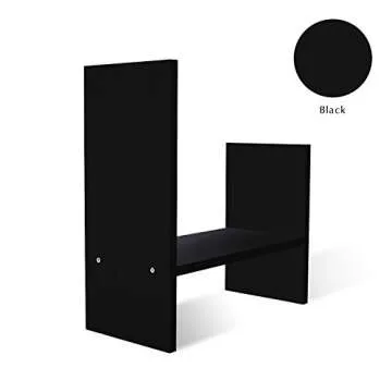 Jerry & Maggie Desktop Organizer Office Storage Rack Adjustable Wood Display Shelf Free Style Double H Display True Natural Stand Shelf (Black)