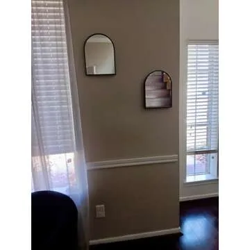 MYlovelylands 10x13 inch Black Small Arched Mirror for Bathroom Vanity Mirror or Wall Decor Arch Mirror Brushed Metal Frame Wall Mounted Mirror for Bathroom LivingRoom Bedroom Entryway