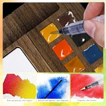 Mini Watercolor Paint Palette Travel Kit for Artists
