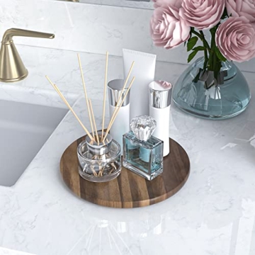 9.85 Inch Acacia Wood Lazy Susan for Easy Organization