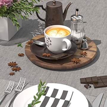 9.85 Inch Acacia Wood Lazy Susan for Easy Organization