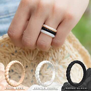 ThunderFit Silicone Wedding Bands for Women - Stylish & Flexible Rings
