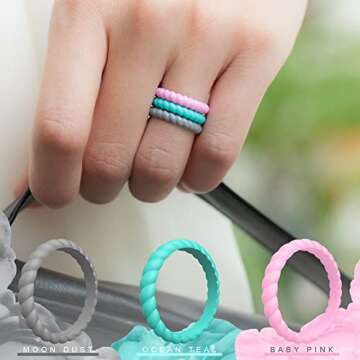 ThunderFit Silicone Wedding Bands for Women - Stylish & Flexible Rings