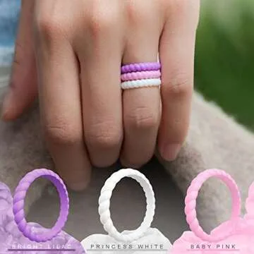 ThunderFit Silicone Wedding Bands for Women - Stylish & Flexible Rings