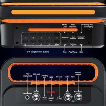 JYX Karaoke Machine with 2 Wireless Microphones for Parties