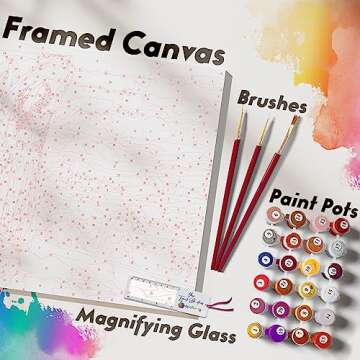 Opalberry Ocean Breeze Paint by Numbers Kit for Adults - Framed Acrylic Art Craft Kit