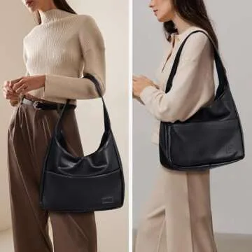 Faux Leather Tote Bag Women Shoulder Bag College Tote Leather Hobo Handbag Work Tote Bag Purse