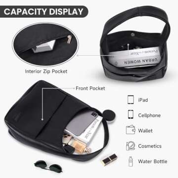 Faux Leather Tote Bag Women Shoulder Bag College Tote Leather Hobo Handbag Work Tote Bag Purse