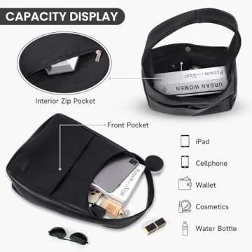 Faux Leather Tote Bag Women Shoulder Bag College Tote Leather Hobo Handbag Work Tote Bag Purse