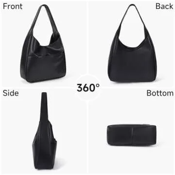 Faux Leather Tote Bag Women Shoulder Bag College Tote Leather Hobo Handbag Work Tote Bag Purse