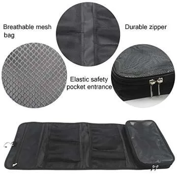 Hanging Toiletry Bag Travel Kit for Men and Women Waterproof Wash Bag Compact Makeup Organizer Bag Shaving Kit for Bathroom, Travel Accessories, Cosmetics, Shampoo, Body Wash (Black)