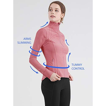 Lock and Love LL QJC3008 Women's Full Zip Workout Jacket