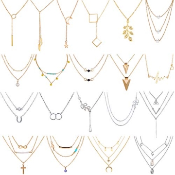 Elegant AROIC 20 PCS Pendant Necklace Set - 20 Styles for Every Occasion!
