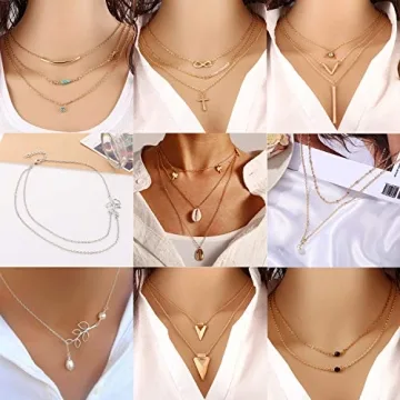 AROIC 20 PCS Pendant Necklace Set for Women Gift