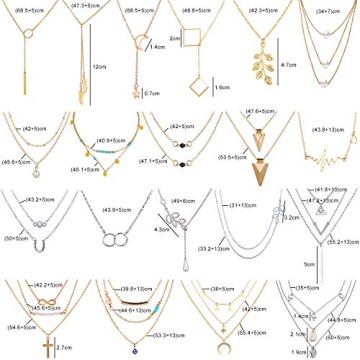 AROIC 20 PCS Pendant Necklace Set for Women Gift