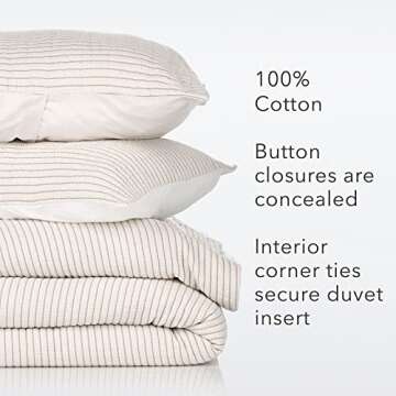 Nate Home Lightweight Cotton Matelasse Duvet Cover Set