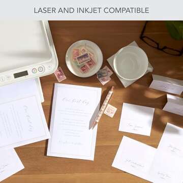 Gartner Studios White Pearl Place Cards for Events 48 Count