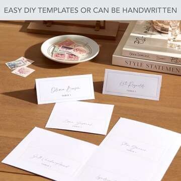 Gartner Studios White Pearl Place Cards for Events 48 Count