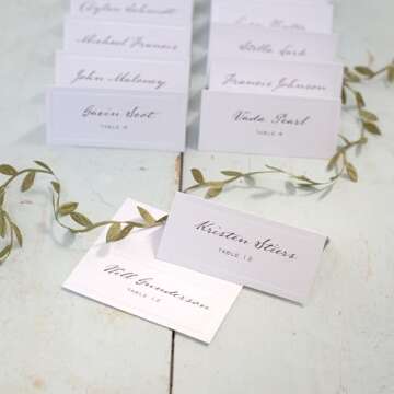 Gartner Studios White Pearl Place Cards for Events 48 Count