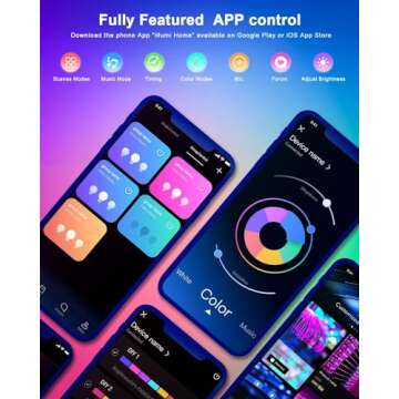 Nexillumi Led Lights for Bedroom 100ft Music Sync Color Changing Led Strip Lights Smart with Remote and App Control Built-in Mic for Party Home Room Decor Luces LED para Cuarto