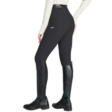 Willit Women's Horse Riding Pants Knee-Patch Equestrian Breeches Horseback Schooling Tights Zipper P...