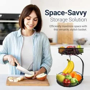 2 Tier Fruit Basket - Stylish Kitchen Organizer