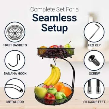 2 Tier Fruit Basket - Stylish Kitchen Organizer