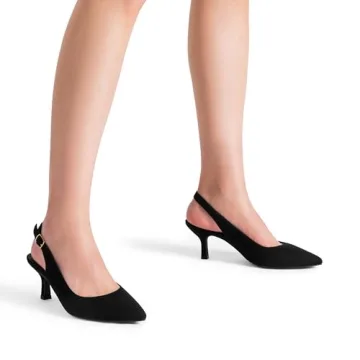 DREAM PAIRS Women's Kitten Heel Slingback Pumps for Elegant Style