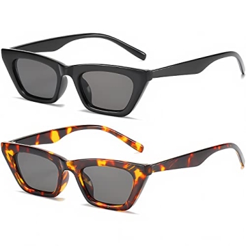 EASYHAUTE Small Cat Eye Sunglasses for Women - Trendy Vintage Style Shades with UV400 Protection, Fa...